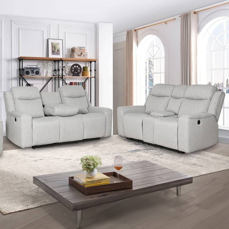 Amelia Collection Contemporary 2-Piece Upholstered Living Room Set