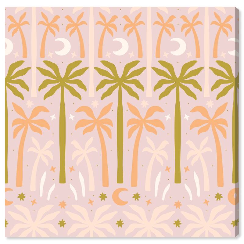 Wynwood Studio Canvas Floral and Botanical Palms Modern Art Deco Orange Modern & Contemporary Wall Art Canvas Print - 30 x 30