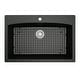 preview thumbnail 7 of 9, Karran All in One Drop-In Quartz Composite 33 in. Single Bowl Kitchen Sink in Black with Faucet KKF210 in Stainless Steel