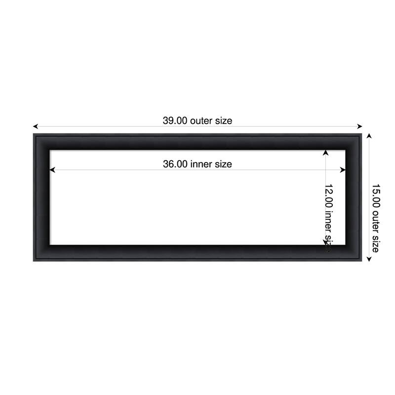 Amanti Art Nero Black Framed Dry Erase Magnetic Board - 39 x 15 in