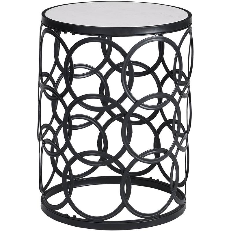 FirsTime & Co. Gilded Circles Table, Iron, 16.75 x 16.75 x 22 in, American Designed