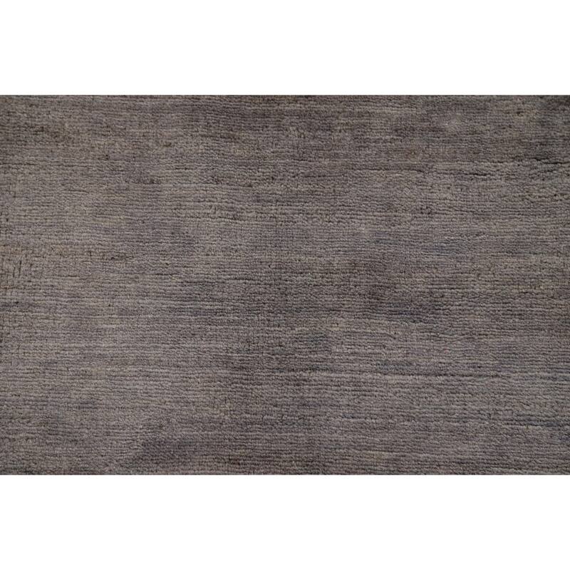 Gray Gabbeh Oriental Foyer Rug Hand-Knotted Wool Carpet - 2'7"x 3'11"