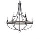 preview thumbnail 6 of 4, Luxury Farmhouse Chandelier, 40.5"H x 35.25"W, with French Country Style, Charcoal , by Urban Ambiance - 40-1/2H x 35-1/4W x Dep