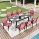 preview thumbnail 44 of 49, MAISON ARTS 7/9-Piece Patio Dining Set with Metal Rectangle Expandable Table and 6/8 Textilene Dining Chairs