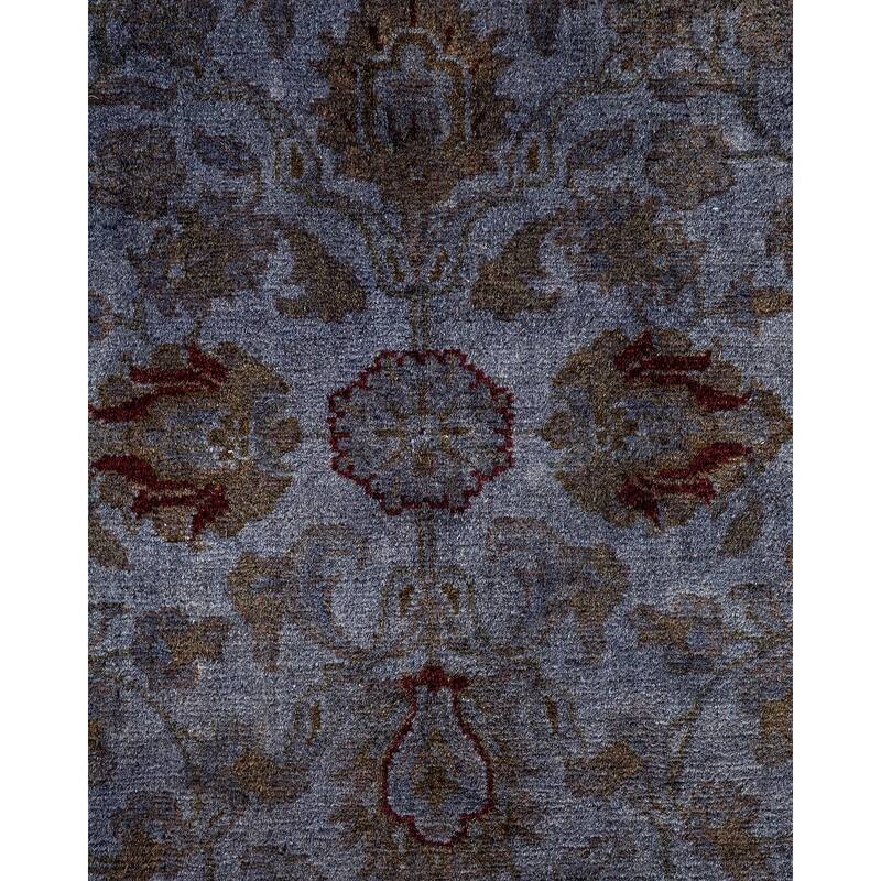 Overton Hand Knotted Wool Vintage Inspired Modern Contemporary Overdyed Gray Area Rug - 4' 7" x 6' 10"