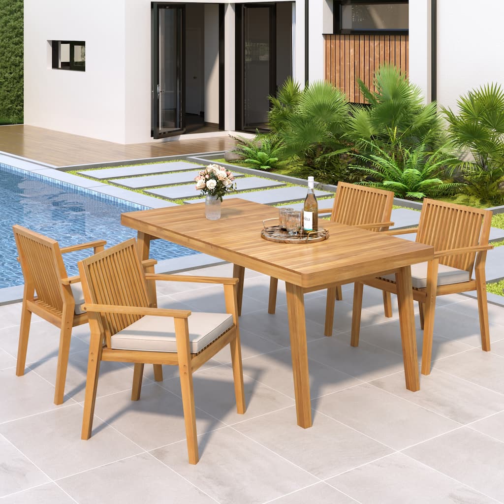 Christopher Knight Home - Selene Outdoor Acacia Wood Dining Set