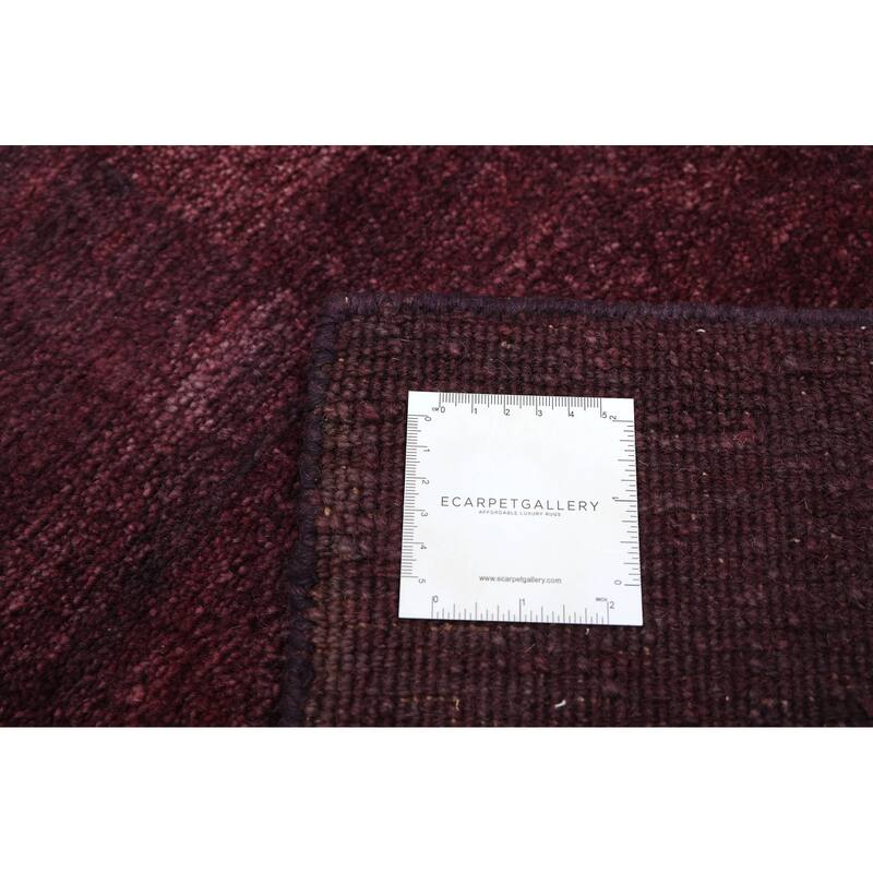 ECARPETGALLERY Hand-knotted Color Transition Dark Burgundy Wool Rug - 5'7 x 7'9
