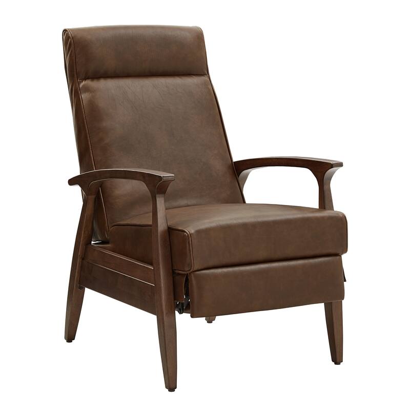 Notker 25.75" Wide Mid-Century Recliner by iNSPIRE Q Modern - Brown Faux Leather