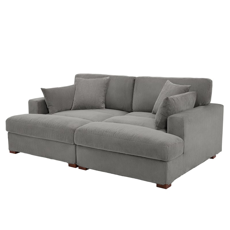 Navaeh Corduroy Modular Sectional Sofa Large Couch Sleeper Chaise