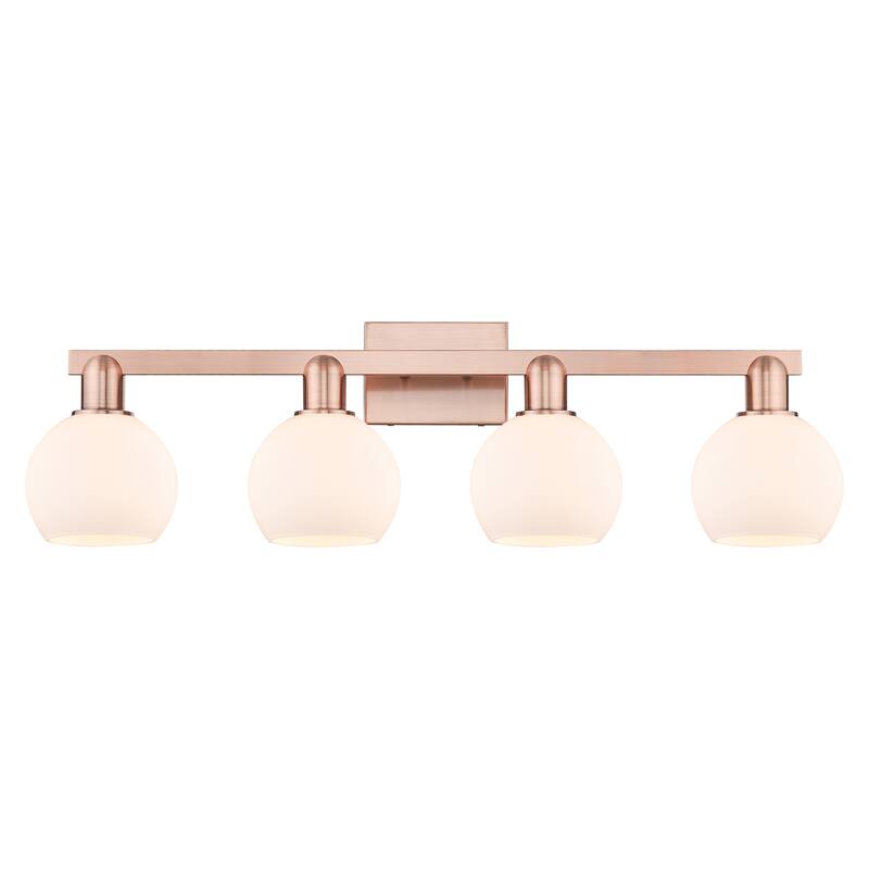 Innovations Lighting Endless Possibilities Arcadia - Athens - 4 Light 33" Bath Vanity Light - Antique Copper/Matte White