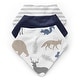 preview thumbnail 1 of 4, Woodland Animals Collection Fabric Bandana Baby Bibs (3 Pack Set) - Blue Grey and Taupe Forest Animal Bear Deer Fox