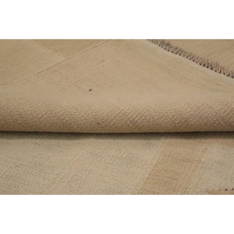 Hand Woven Oriental 100% Wool Carpet Southwestern Tribal Brown Kilim Area Rug - 9' 9'' X 8' 2''