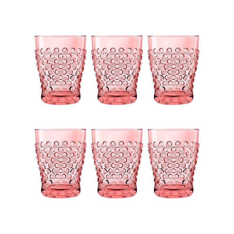 Abode Homewares Hobnail DOF, 14 oz. Set of 6 - Pink