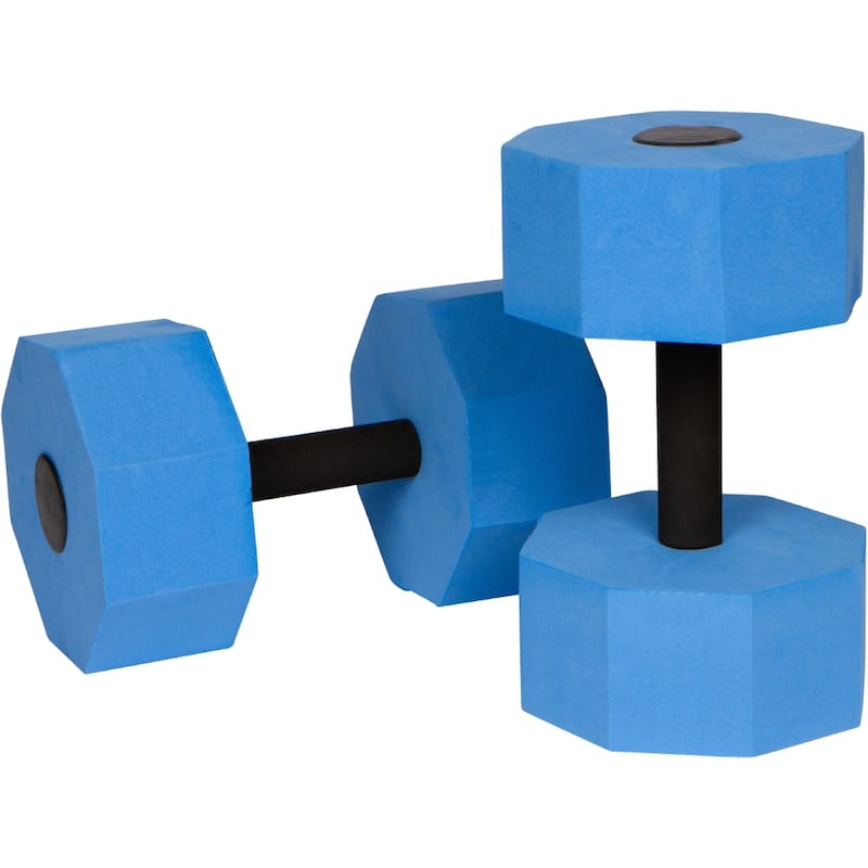 Trademark Innovations Aquatic Foam Octagon Exercise Dumbells for Water Aerobics (Set of 2) - Blue