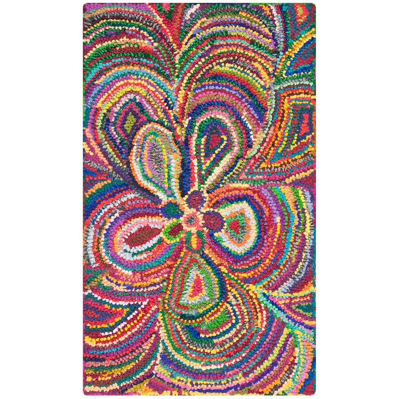 SAFAVIEH Handmade Nantucket Anastassia Contemporary Cotton Rug - 2'3" x 5' - Multi
