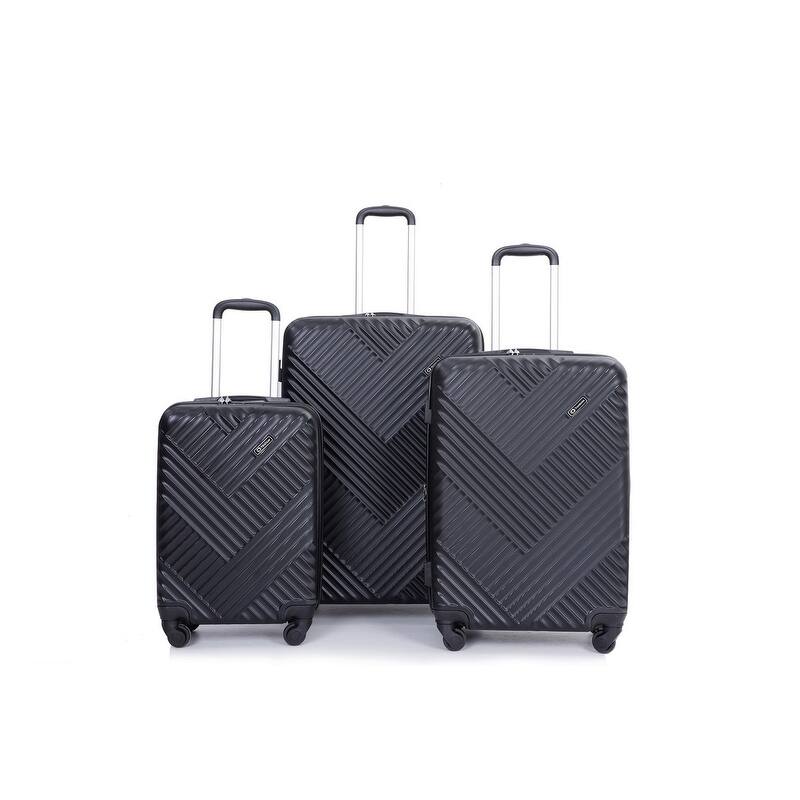 PC Hard-Shell Lightweight Suitcase with TSA Lock,3 Piece Luggage Sets