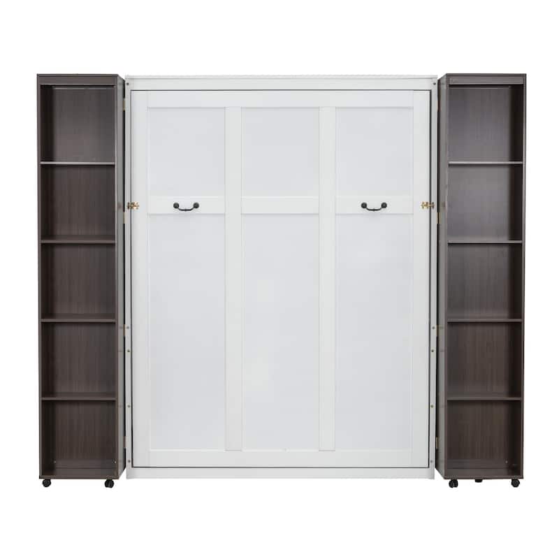 Queen Murphy Bed Wall Bed with Storage Doors - Space-Saving & Elegant Design