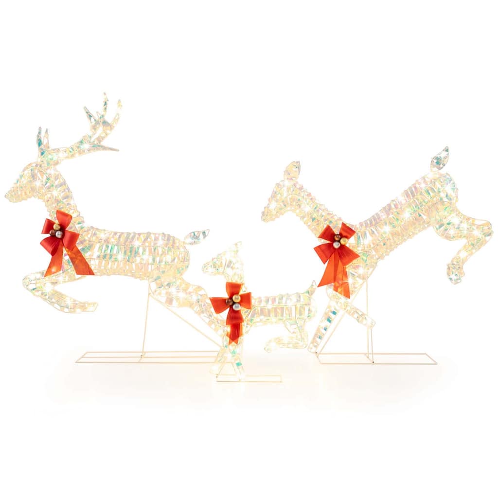 Costway Christmas Lighted Reindeer with LED Lights and Red Bows Stakes - See Details