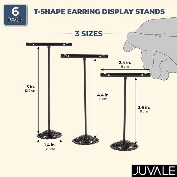 6pcs Metal Earring T Stand Display Jewelry Holder Showcase Storage Organizer 6pcs Metal Earring T Stand Display Jewelry Holder Showcase Storage Organizer