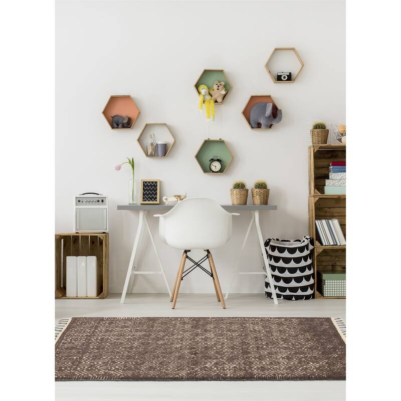 Tangier Grey, Taupe Rug 4'9" x 8'2" - 4'9 x 8'2
