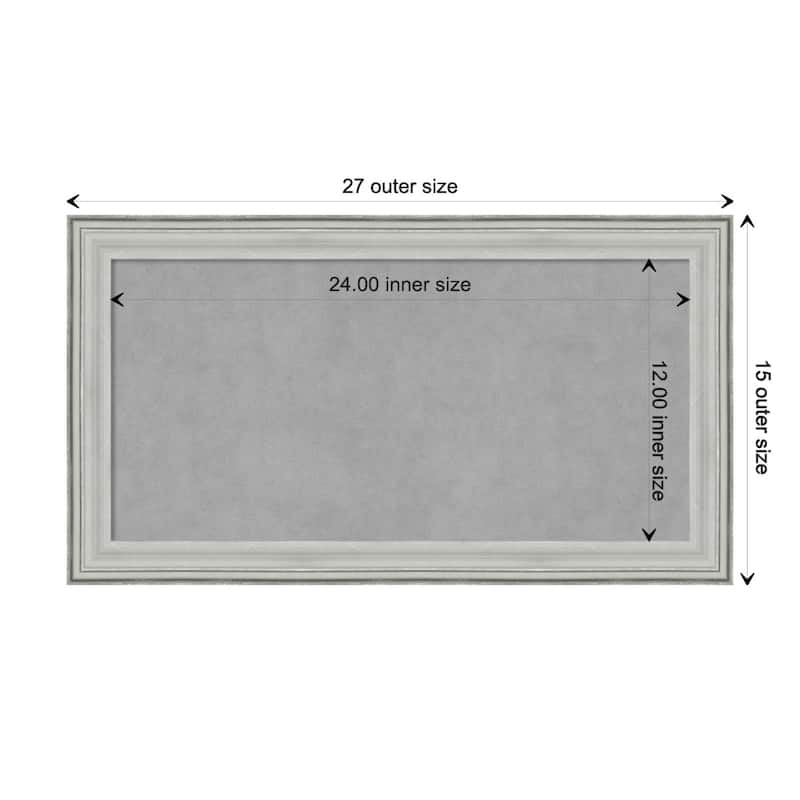 Amanti Art Bel Volto Silver Framed Magnetic Board - Board Size 24x12