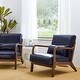 preview thumbnail 15 of 107, Glitzhome Set of 2 30.75"H Mid-Century Modern PU Leather Accent Armchairs with Rubberwood Frame - 25.75"L x 33.75"W x 30.75"H