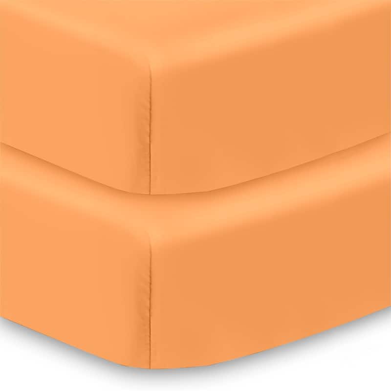 BreathableBaby All-in-One Fitted Sheet & Waterproof Cover for 52" x 28" Crib Mattress (2-Pack) - Coral