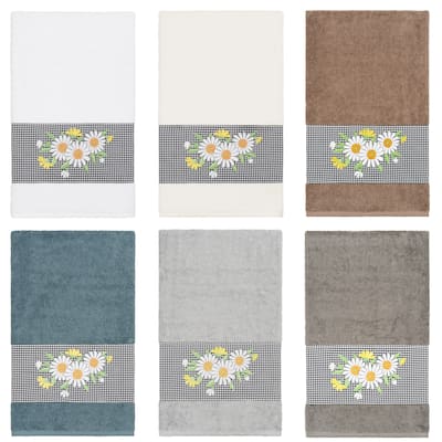 Authentic Hotel and Spa 100% Turkish Cotton Daisy Embellished Bath Towel