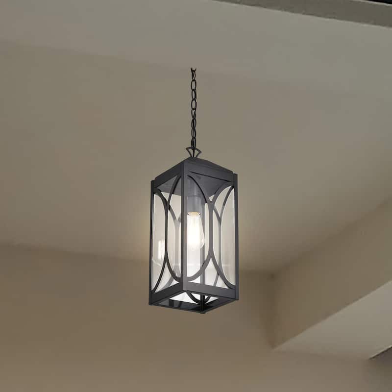 Oaklyn 1 Light Hanging Lantern Matte Black with Clear Glass