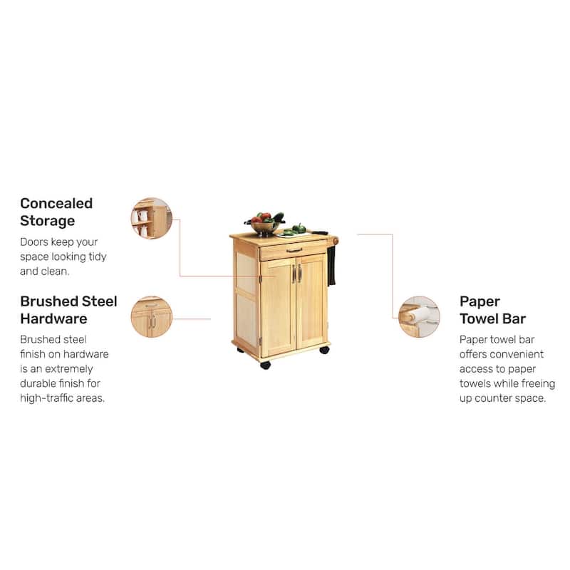 General Line Brown Kitchen Cart - 29' x 19' x 34'
