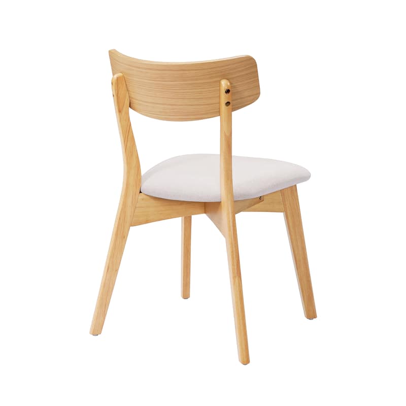 Mid-Century Dining Chairs Set of 4, Upholstered Wood Frame Chairs, Classic Armless Dining Chair