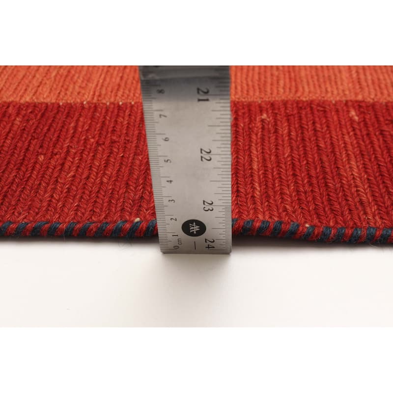 ECARPETGALLERY Flat-Weave Kashkuli Red Wool Tapestry Kilim - 6'4 x 8'1