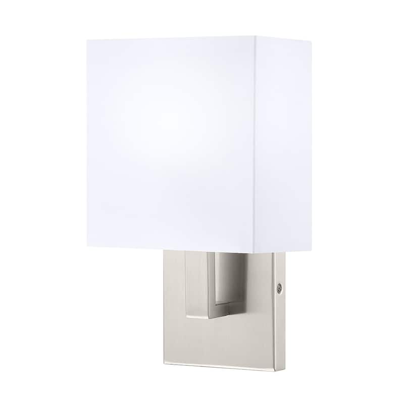 Wall Sconce Light With White Fabric Shade