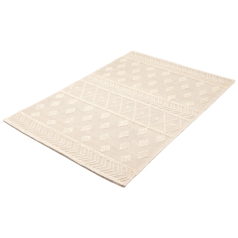 ECARPETGALLERY Braid weave Sienna Cream Wool Rug - 5'0 x 7'10