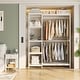 preview thumbnail 50 of 65, Bamboo Closet System Clothes Rack, Large Freestanding Garment Rack Clothing Rack for Hanging Clothes II Medium - White