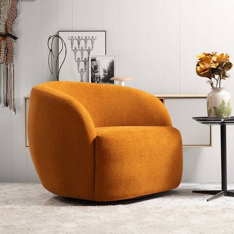 Belinda Mid-Century Modern Tight Back Fabric Swivel Chair