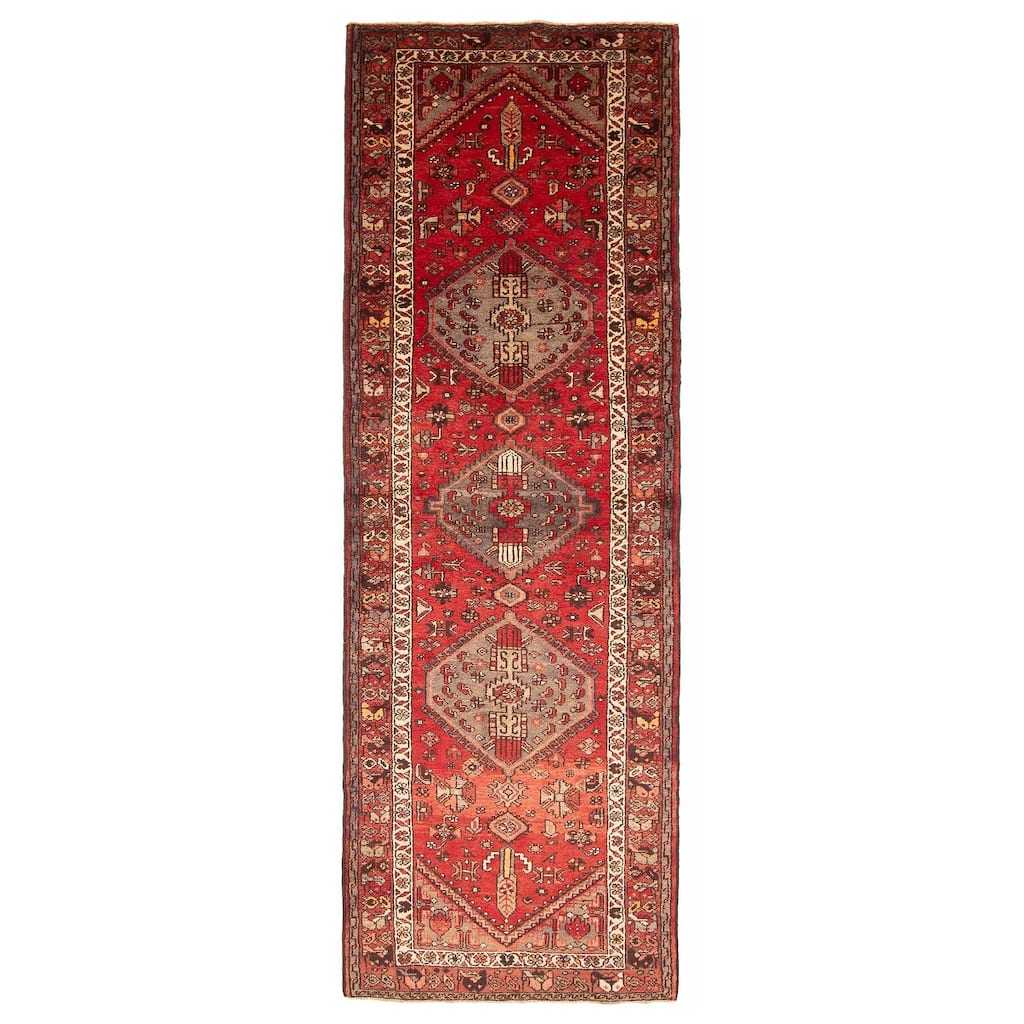 ECARPETGALLERY Hand-knotted Anadol Red Wool Rug - 3'5 x 10'1