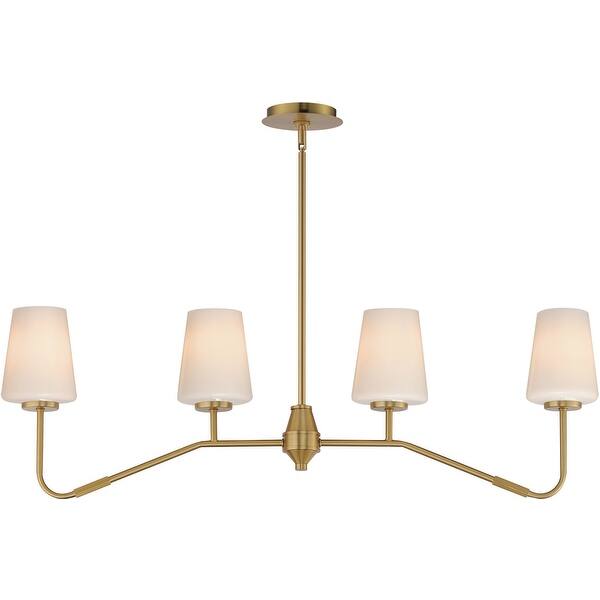 slide 2 of 11, Maxim 12697WT Durham 4 Light 5" Wide Linear Pendant Natural Aged Brass