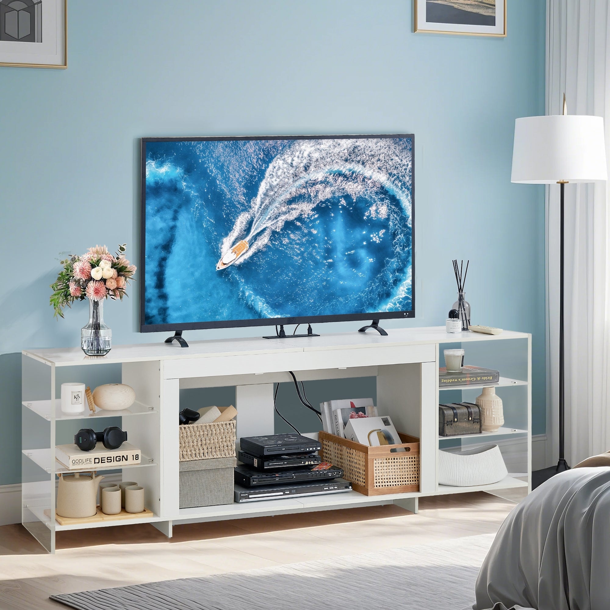 Javlergo TV Stand for TVs up to 75 Inch, Modern Entertainment