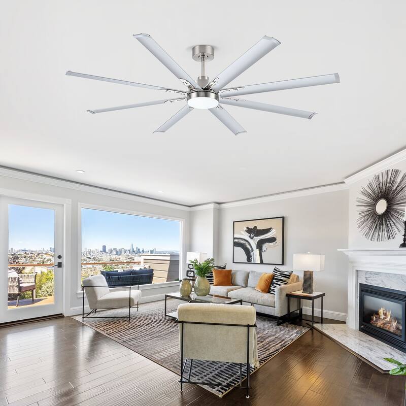 72-in Integrated LED Indoor Ceiling Fan with Light and Remote (8- Aluminum Blade)