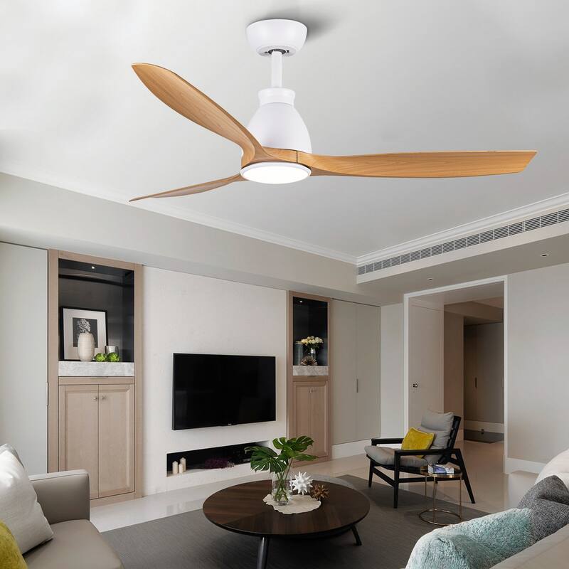 52" Remote Control LED Ceiling Fan Lighting with Reversible DC Motor