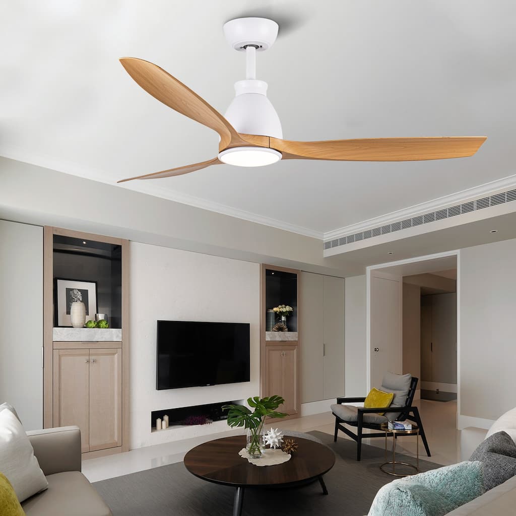 Modern Ceiling Fan Light with 6 Speed Adjustment and Lighting, Reversible DC Motor for Bedroom and Living Room