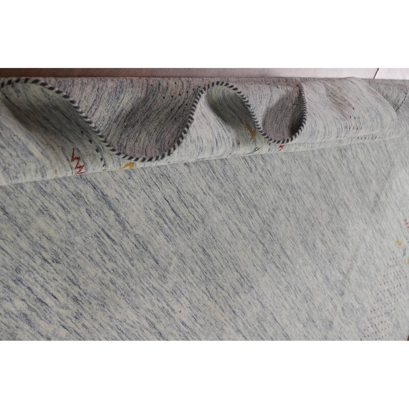 Gabbeh Beige Indian Area Rug Hand-Knotted Wool Carpet - 9'1"x 11'10"