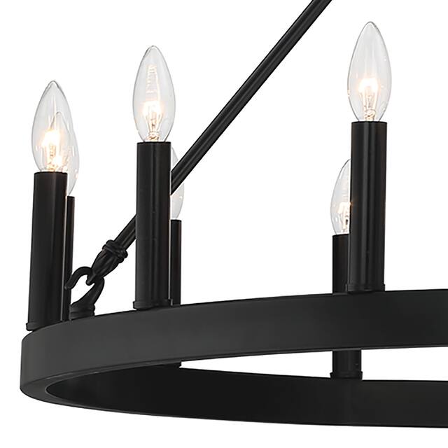 Acroma 15 Light 40 In Modern Farmhouse Wagon Wheel Chandelier-UL