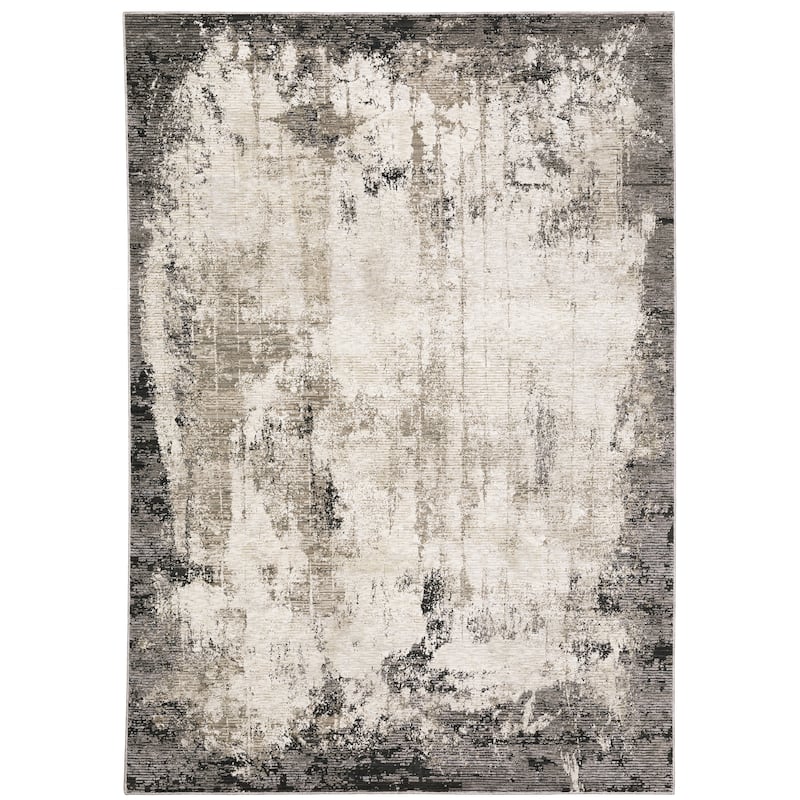 Style Haven Nelson Industrial Abstract Grey/ Ivory Indoor Area Rug - 6' 7" x 9' 6" - Rectangle