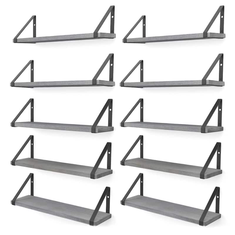 Wallniture Ponza 17"x4.5" Wood Shelves for Farmhouse Decor, Wall Bookshelves, Decorative Shelf, Custom Finish and Piece Options