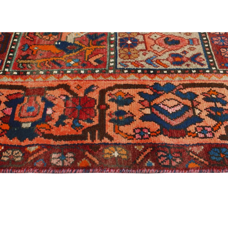 Fine Vintage Bakhtiari Annika Orange/Burgundy Rug - 5'4" x 8'11"