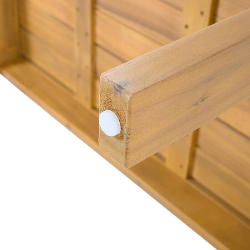 Christopher Knight Home - Outdoor 2-Piece Acacia Wood Patio Chat Set with High-Density Cushioned Loveseat & Coffee Table