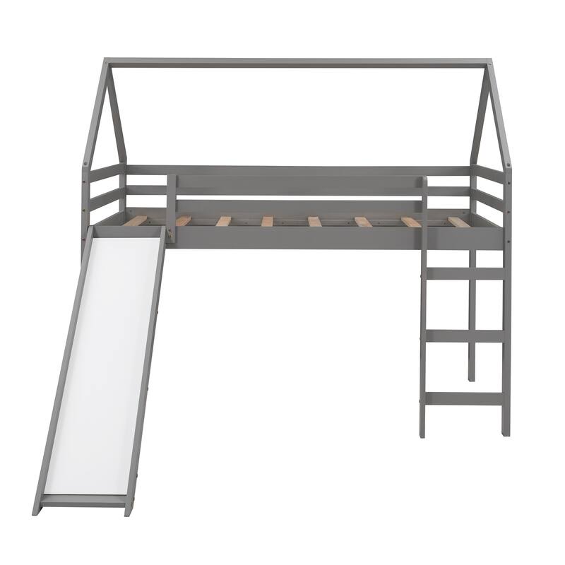Loft Bed with Slide, House Bed with Slide