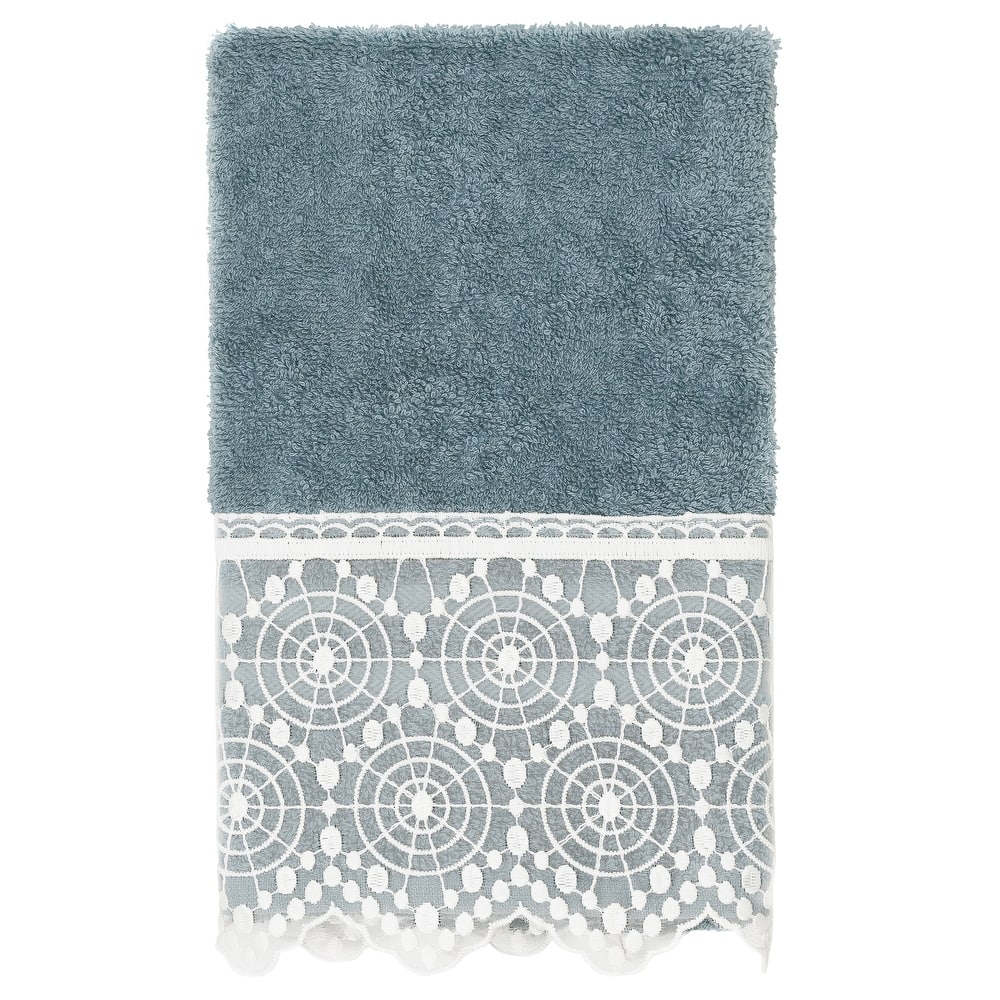 Authentic Hotel and Spa 100% Turkish Cotton Arian Cream Lace Embellished Hand Towel